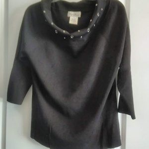Vintage Fred David Top With Grommets- XL- Black